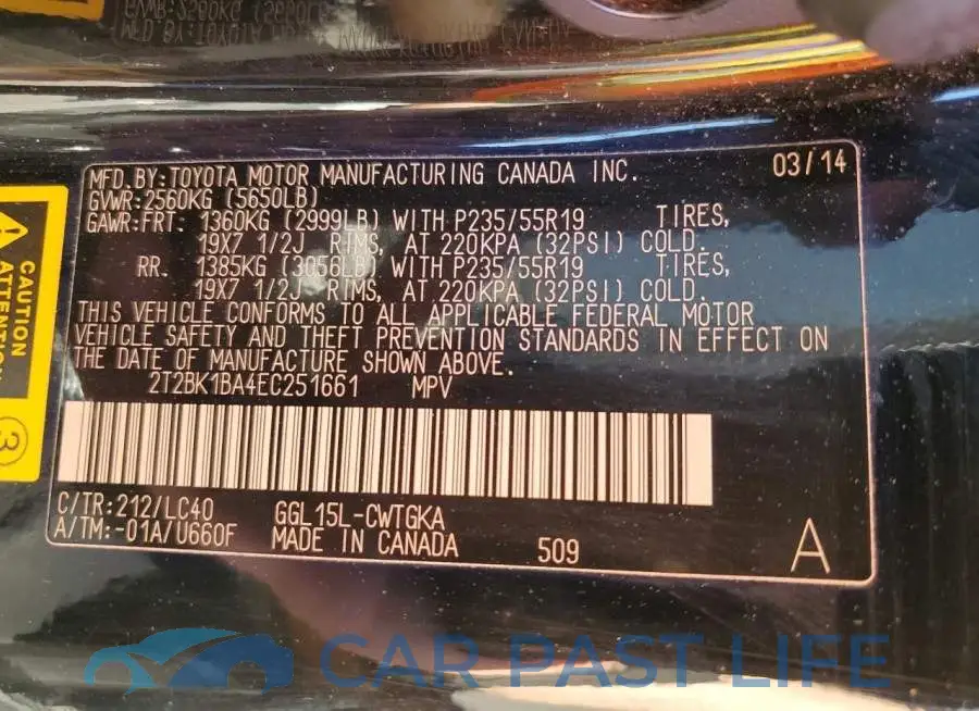 2T2BK1BA4EC251661# 13