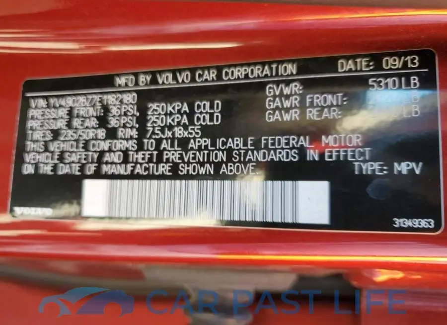YV4902BZ7E1182180# 13