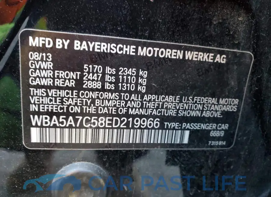 WBA5A7C58ED219966# 12
