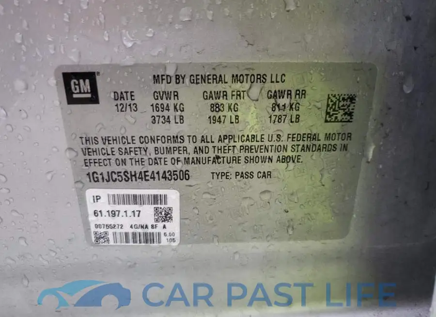 1G1JC5SH4E4143506# 12