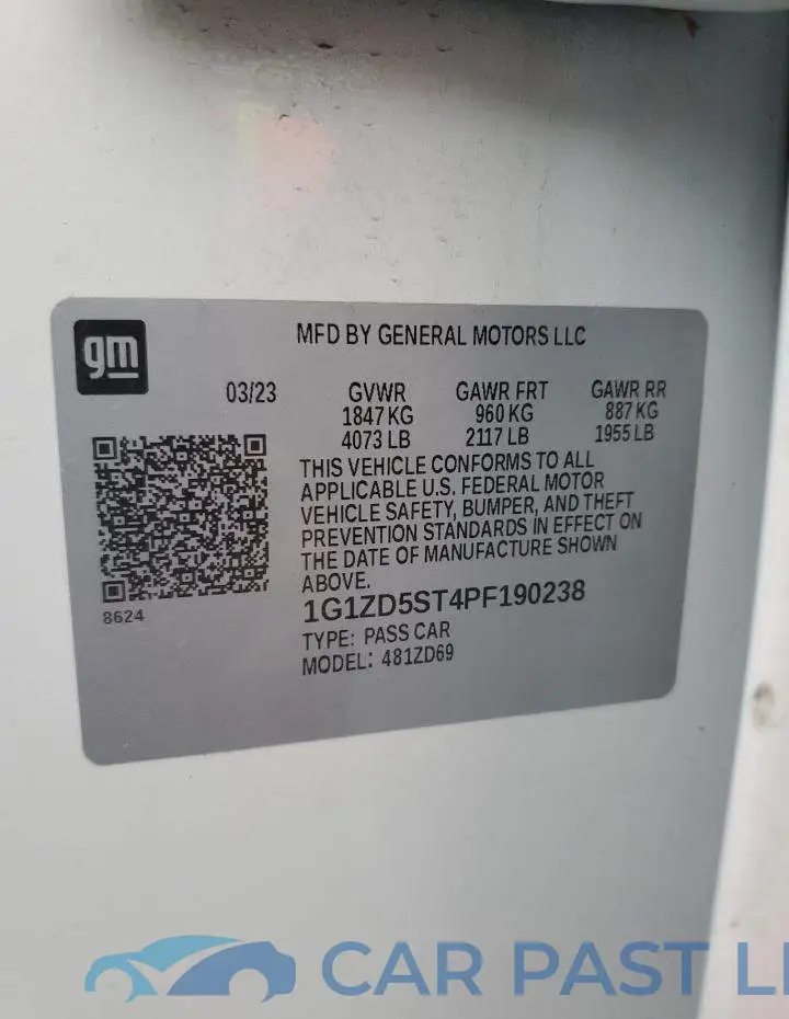 1G1ZD5ST4PF190238# 12