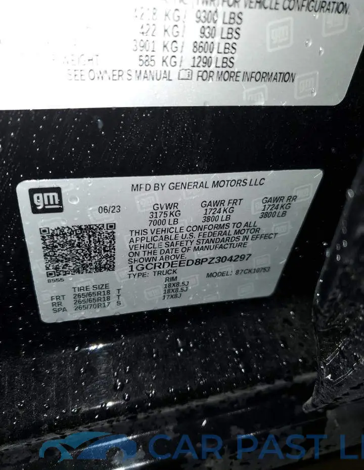 1GCRDEED8PZ304297# 13