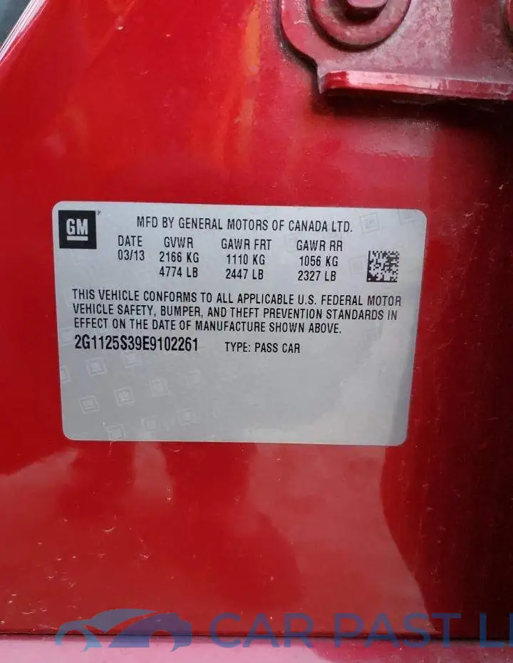 2G1125S39E9102261# 12
