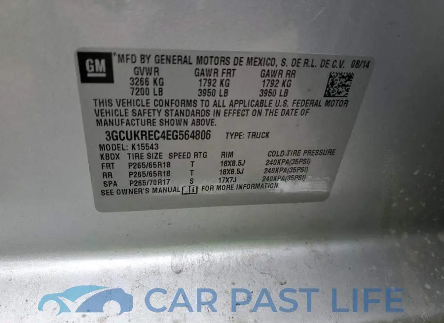3GCUKREC4EG564806# 12