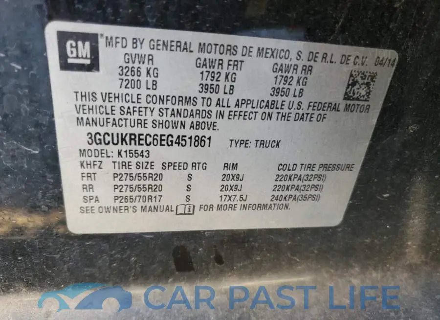 3GCUKREC6EG451861# 12