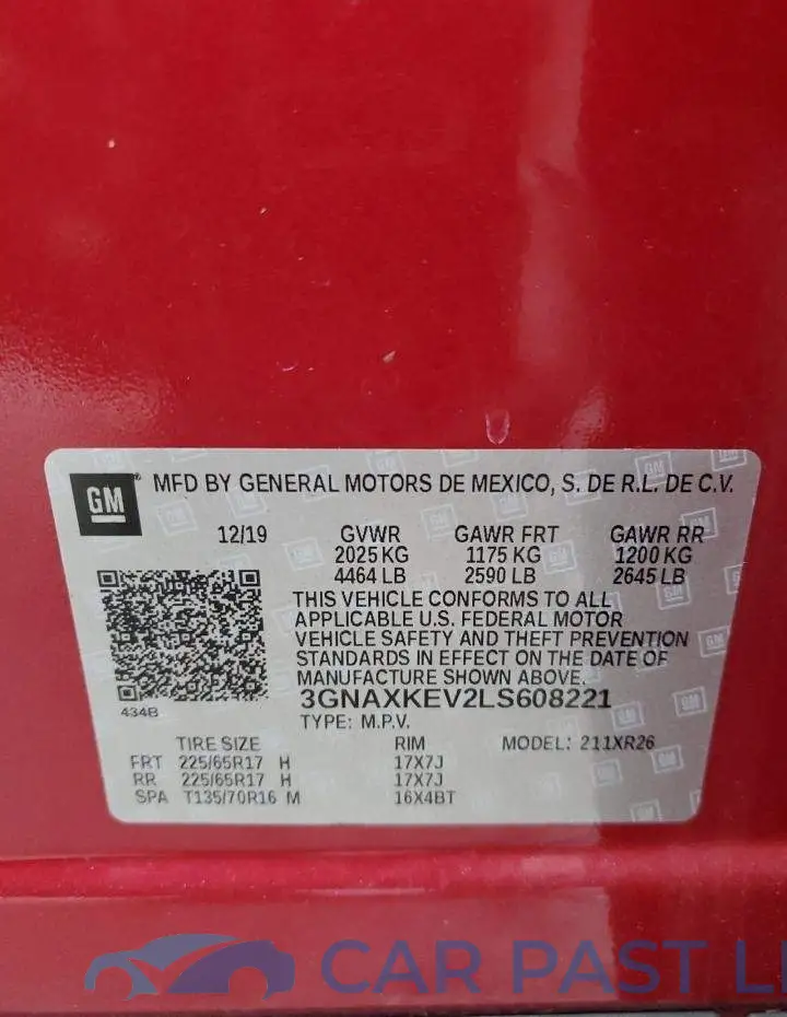 3GNAXKEV2LS608221# 12