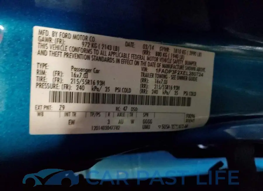 1FADP3F2XEL280724# 12