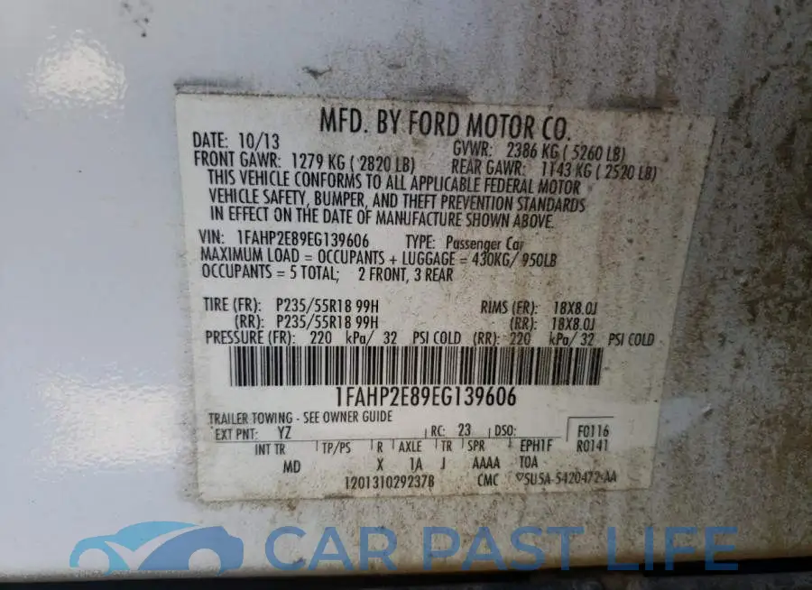 1FAHP2E89EG139606# 12