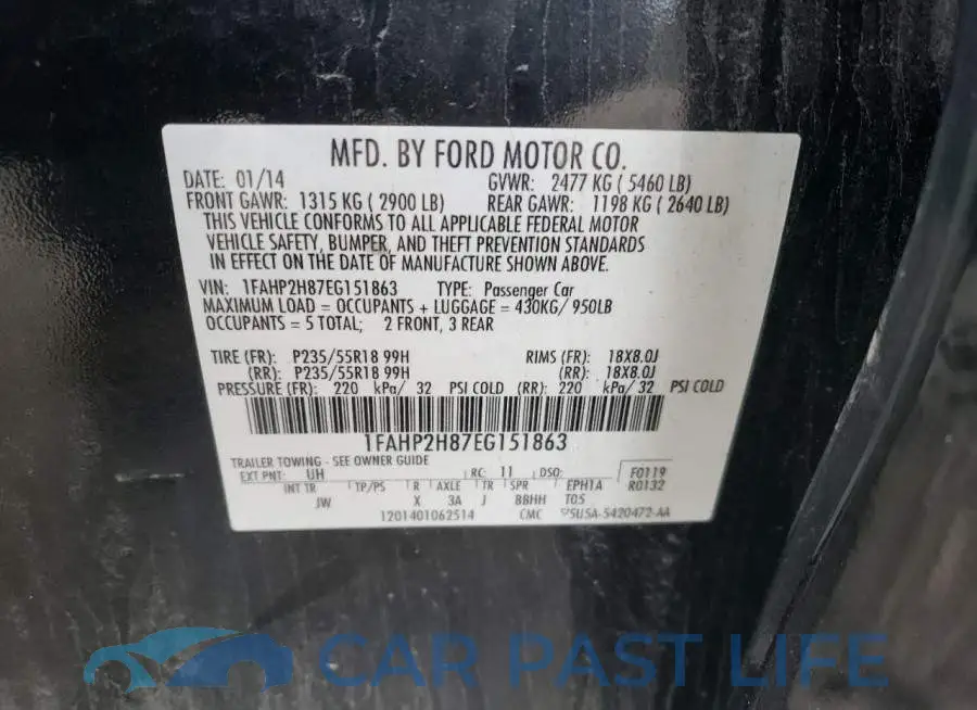 1FAHP2H87EG151863# 13