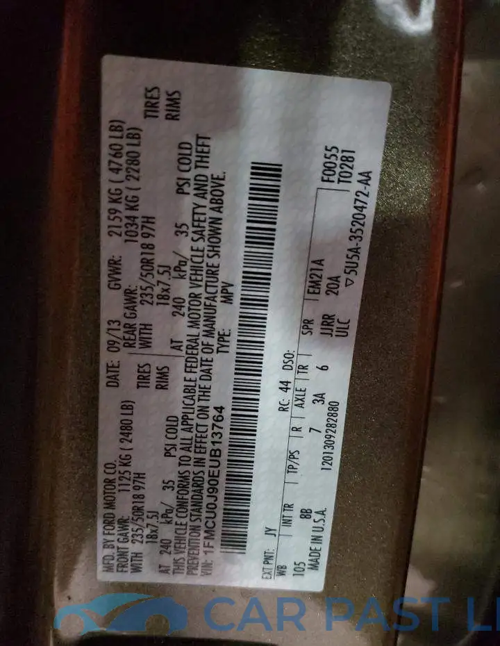 1FMCU0J90EUB13764# 13
