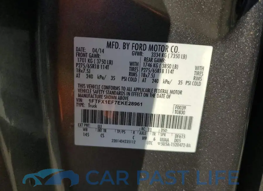 1FTFX1EF7EKE28961# 12
