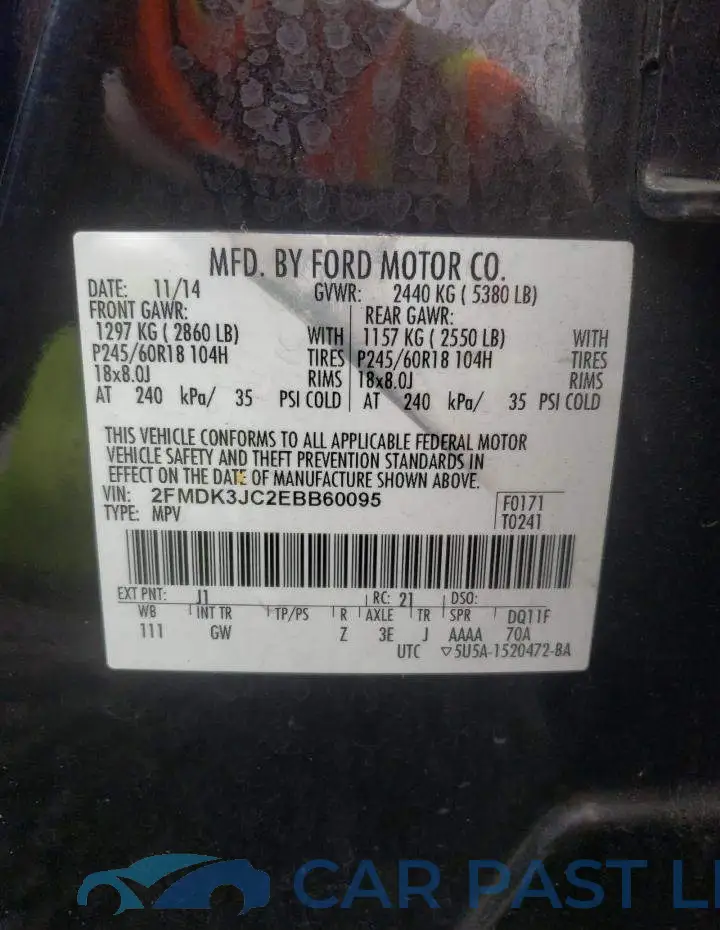 2FMDK3JC2EBB60095# 12