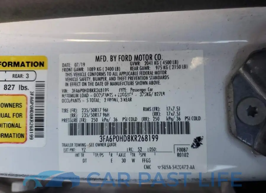 3FA6P0HD8KR268199# 12