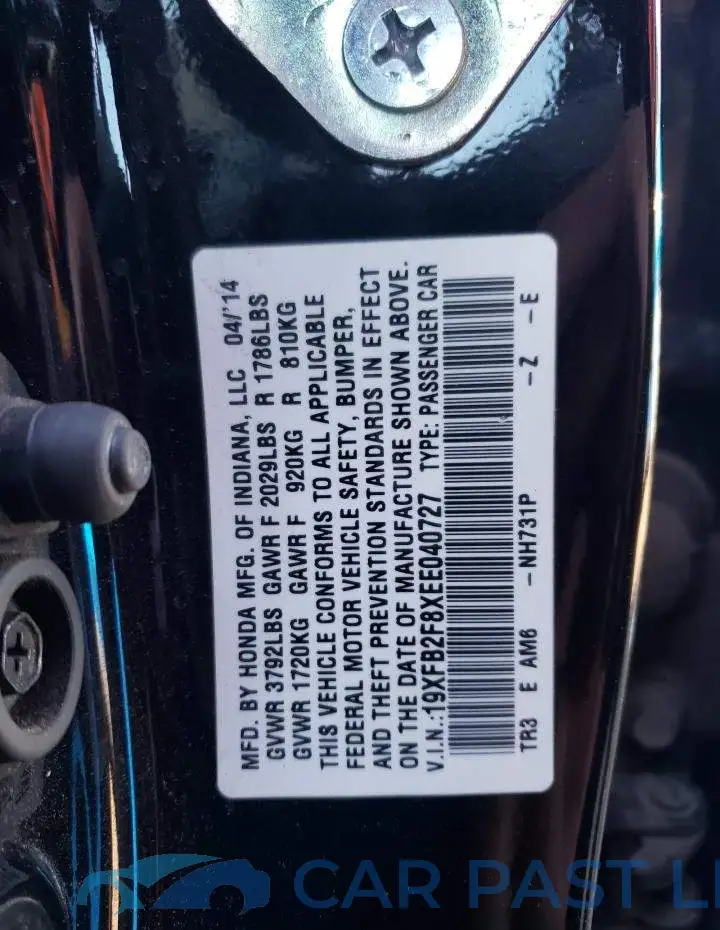 19XFB2F8XEE040727# 12