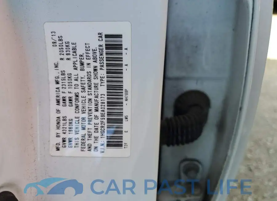 1HGCR2F59EA028173# 12