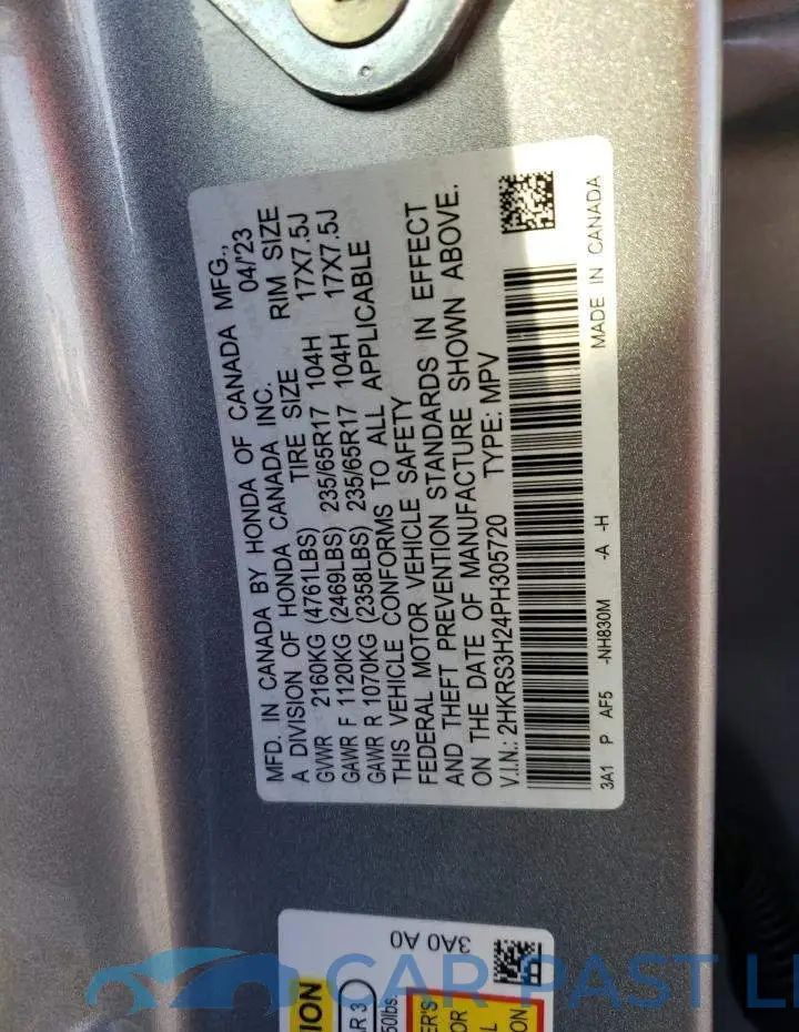 2HKRS3H24PH305720# 13