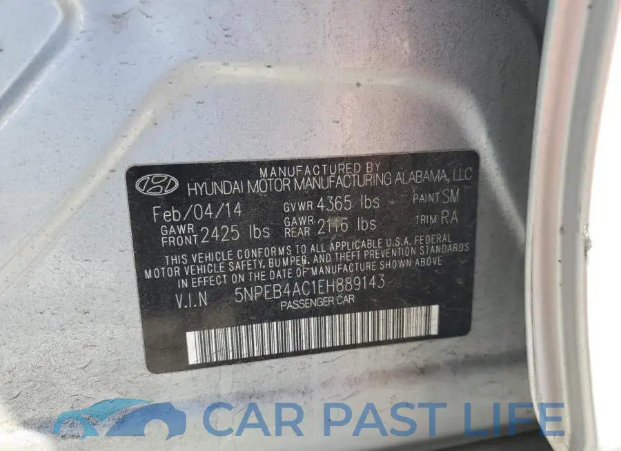 5NPEB4AC1EH889143# 12