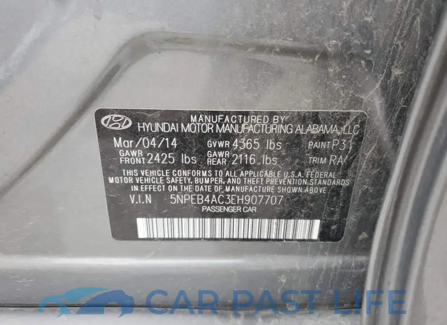 5NPEB4AC3EH907707# 12