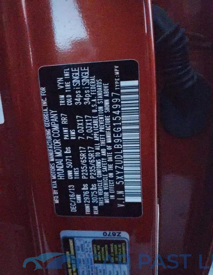 5XYZUDLB9EG154997# 13