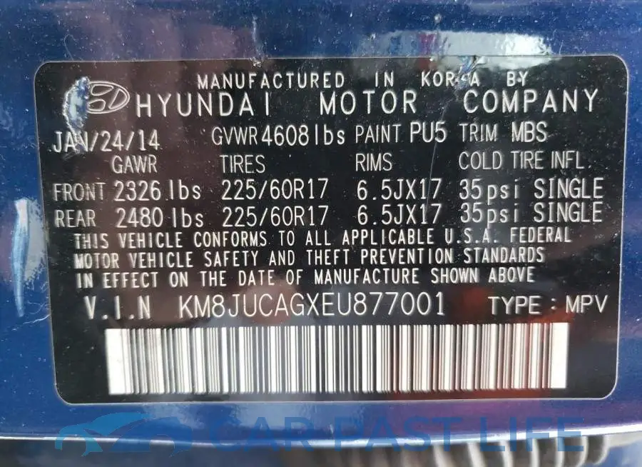 KM8JUCAGXEU877001# 13