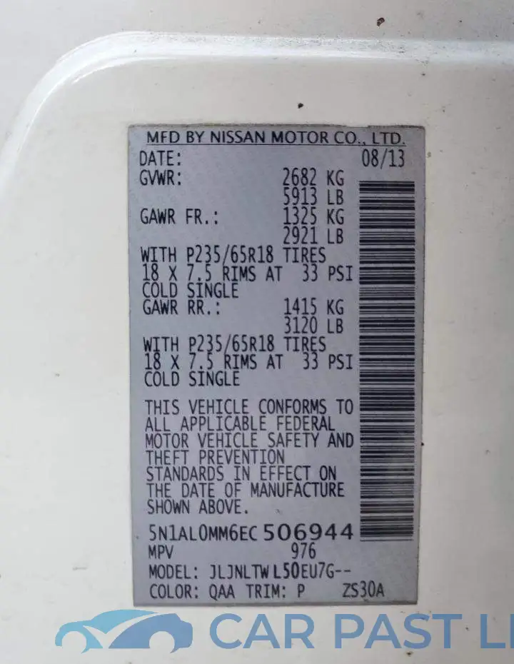 5N1AL0MM6EC506944# 13