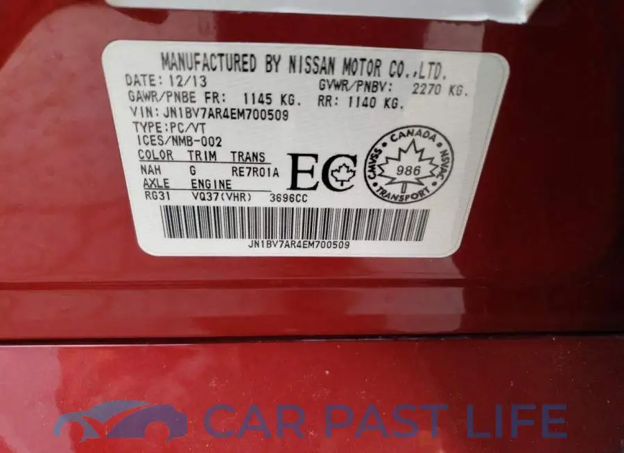 JN1BV7AR4EM700509# 12