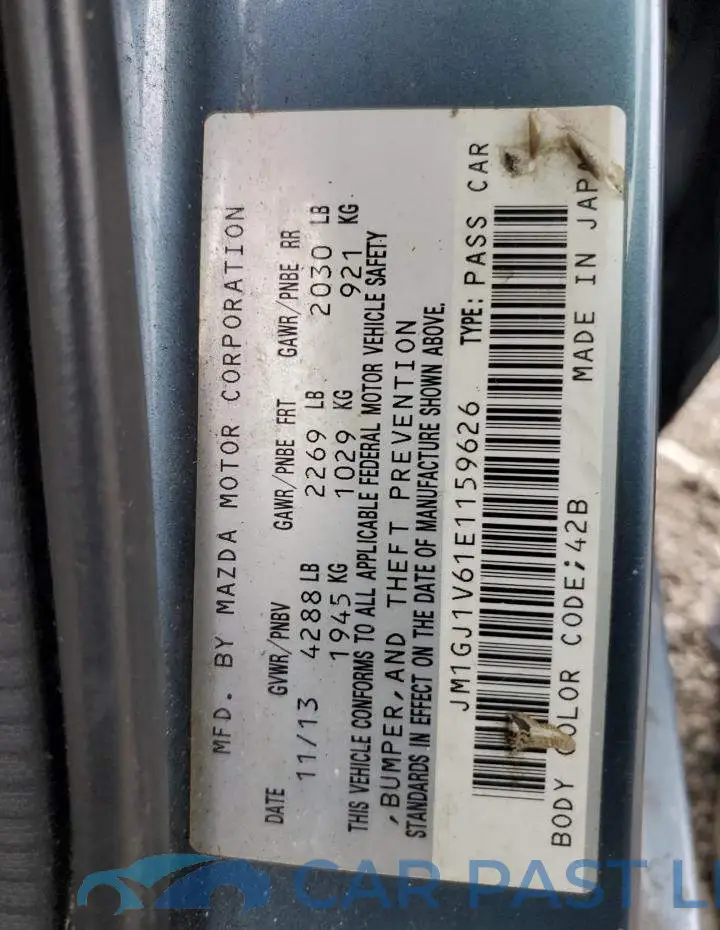 JM1GJ1V61E1159626# 12