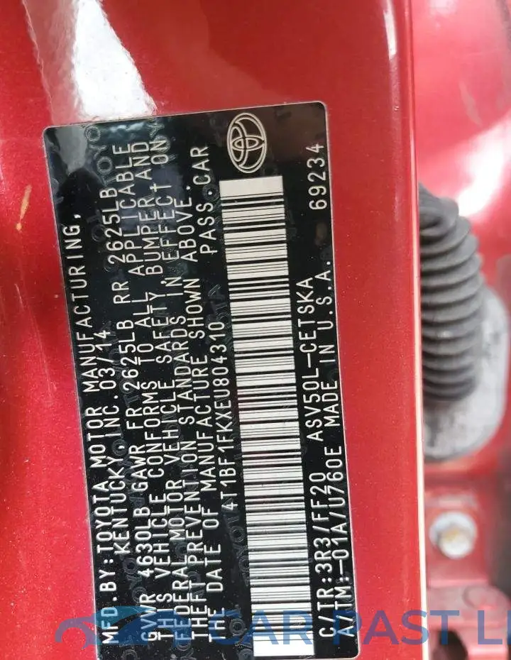 4T1BF1FKXEU804310# 12