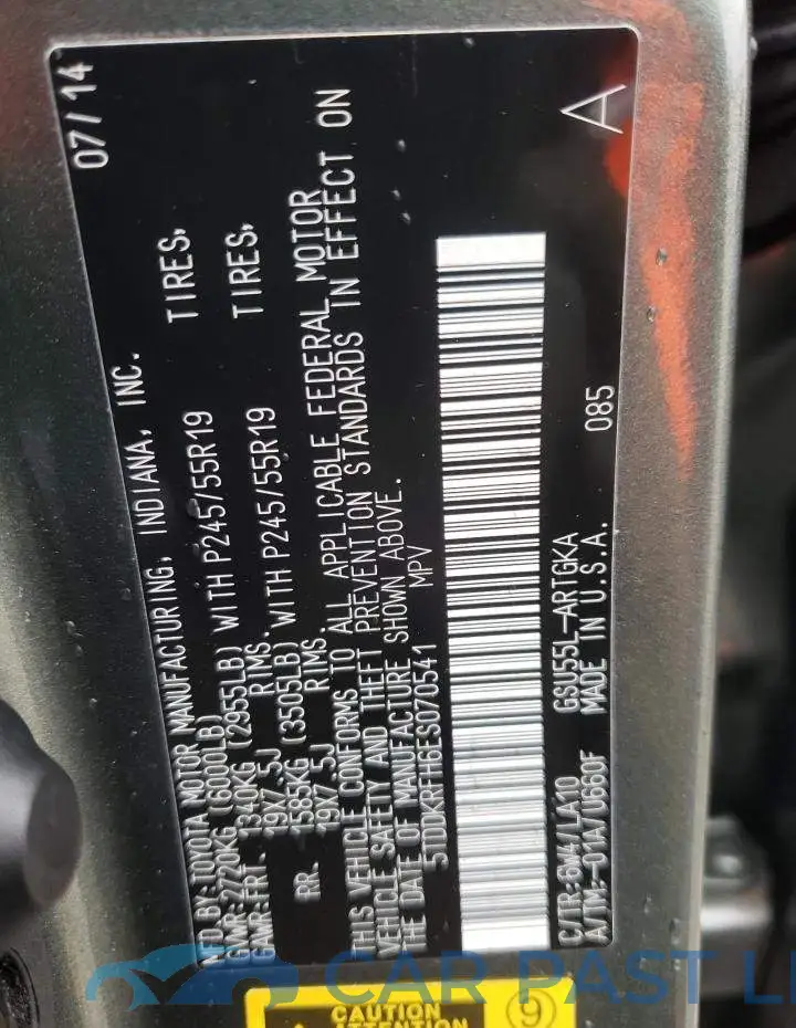 5TDDKRFH6ES070541# 10