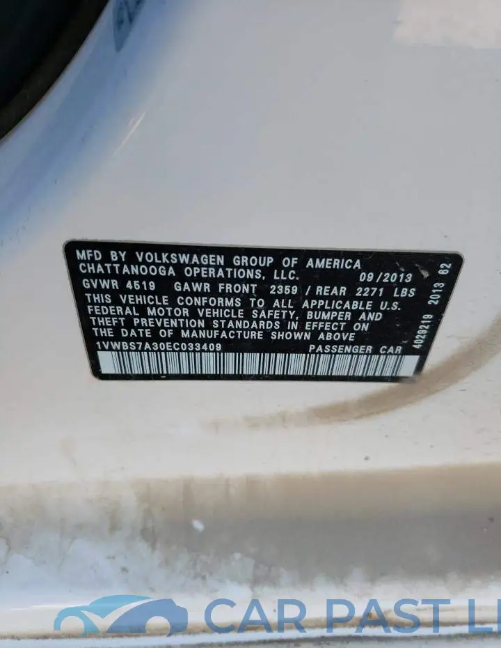 1VWBS7A30EC033409# 12
