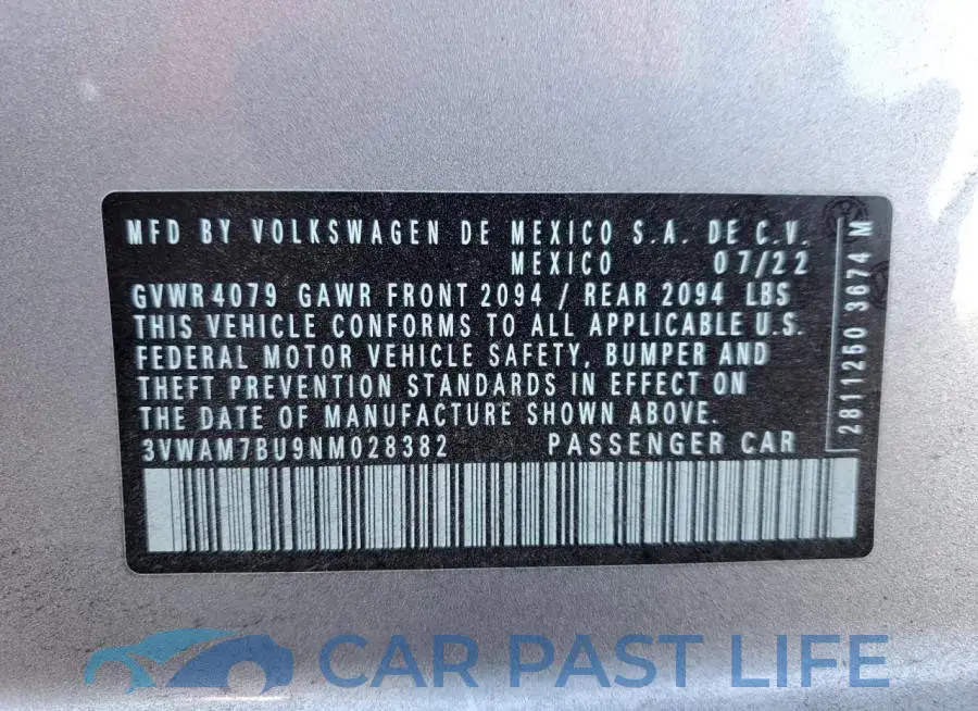 3VWAM7BU9NM028382# 12