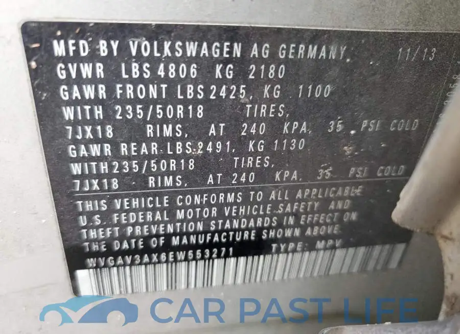 WVGAV3AX6EW553271# 13