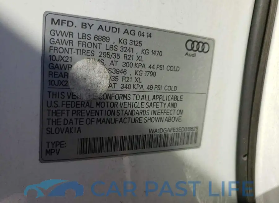 WA1DGAFE3ED019528# 13