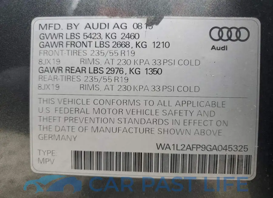 WA1L2AFP9GA045325# 12