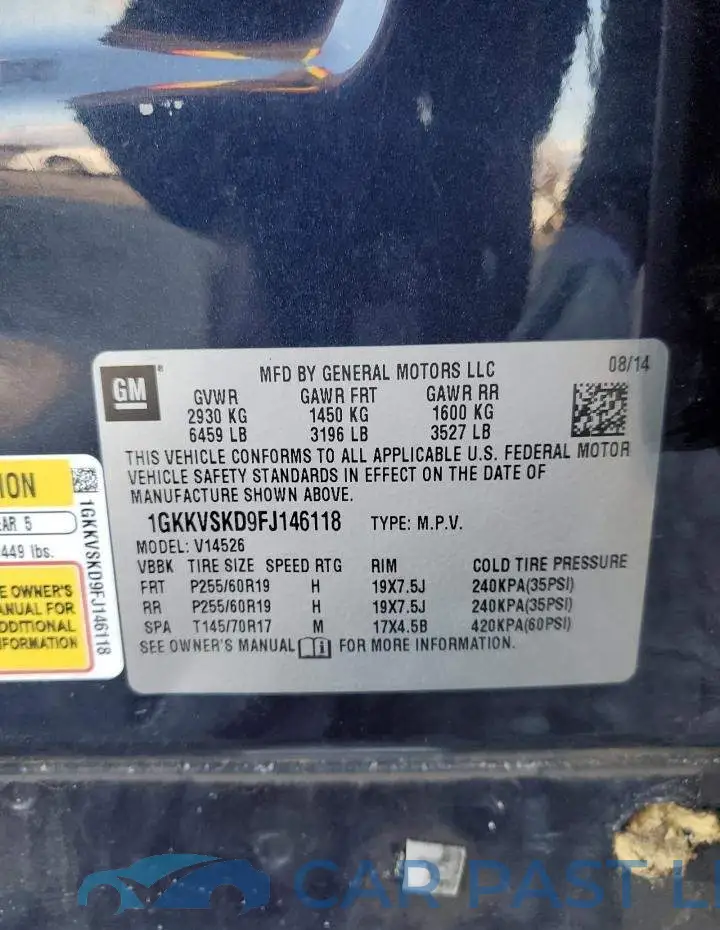 1GKKVSKD9FJ146118# 13