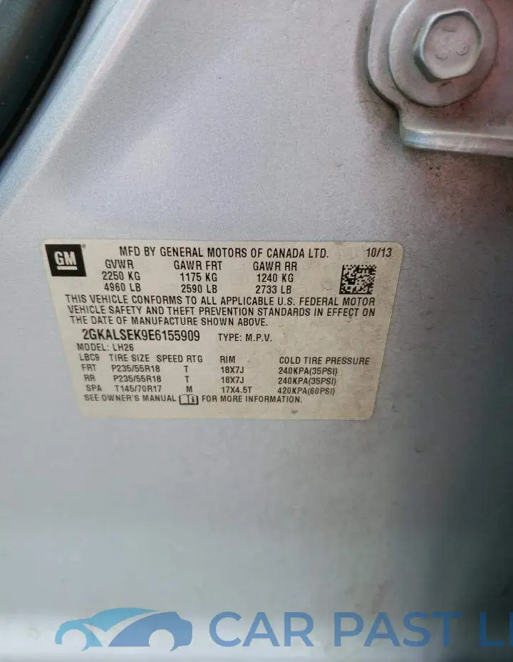 2GKALSEK9E6155909# 12