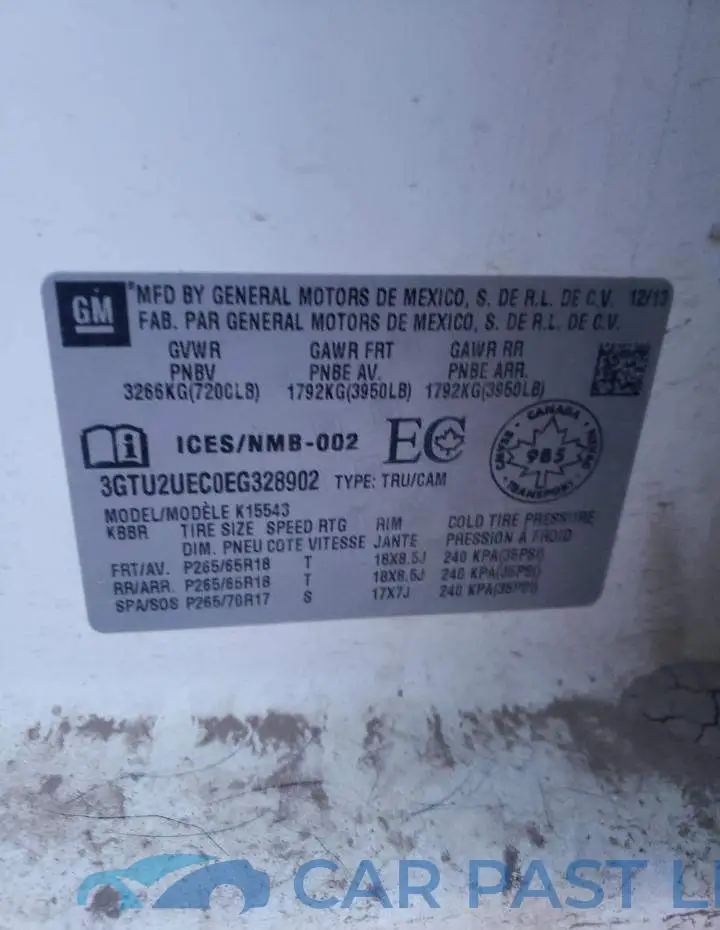 3GTU2UEC0EG328902# 12