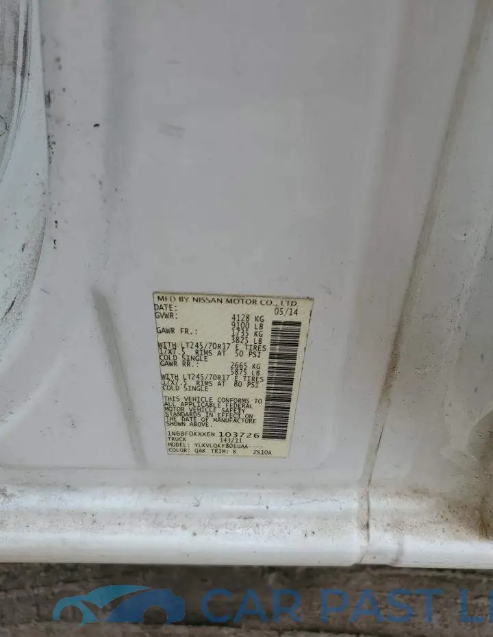 1N6BF0KXXEN103726# 13