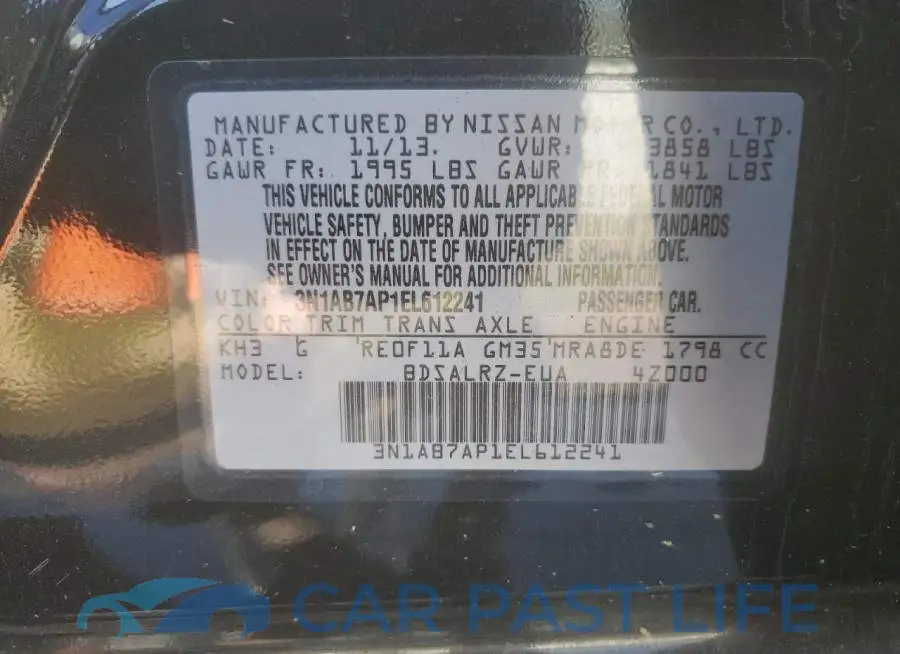 3N1AB7AP1EL612241# 13