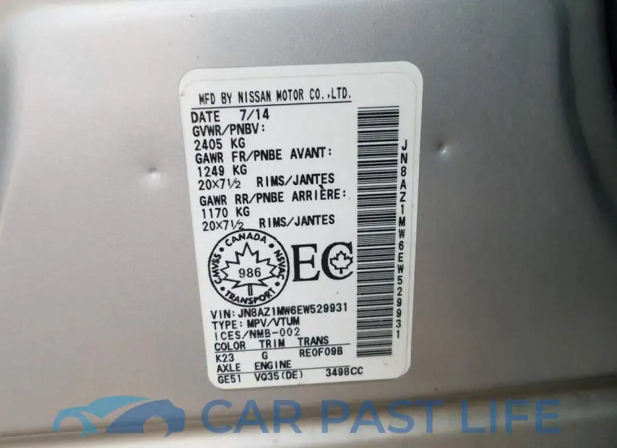 JN8AZ1MW6EW529931# 13