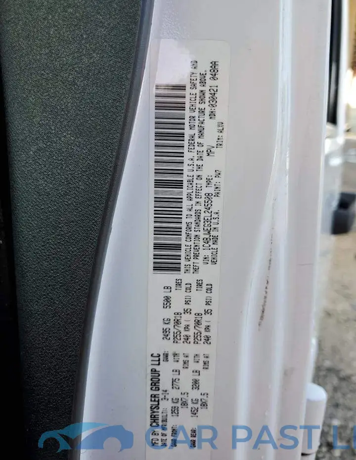 1C4BJWEG3EL245508# 13
