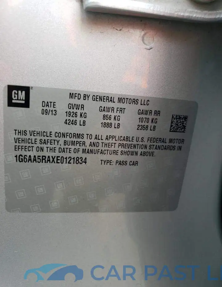 1G6AA5RAXE0121834# 13