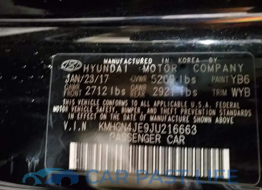 KMHGN4JE9JU216663# 12