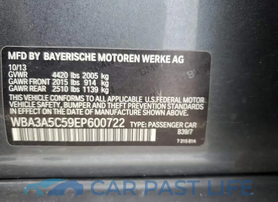 WBA3A5C59EP600722# 12