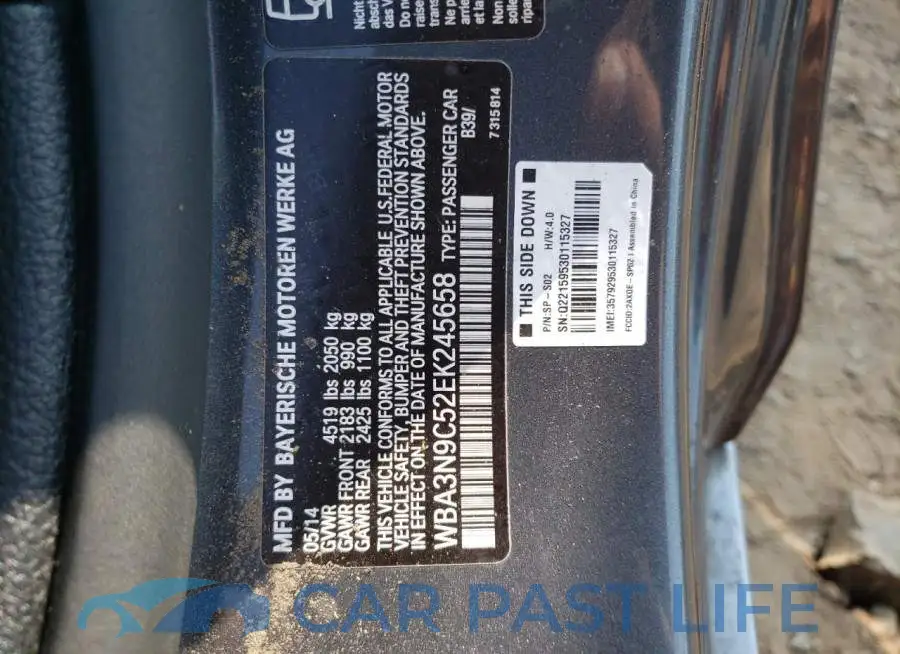 WBA3N9C52EK245658# 12