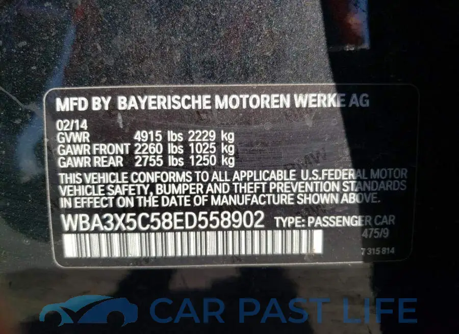 WBA3X5C58ED558902# 13