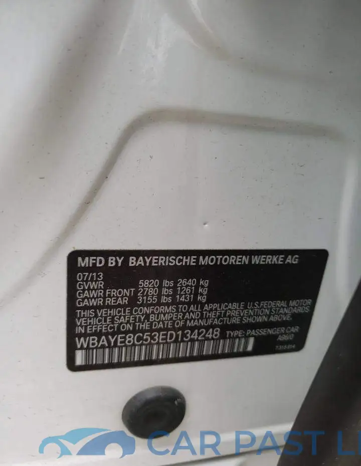 WBAYE8C53ED134248# 12