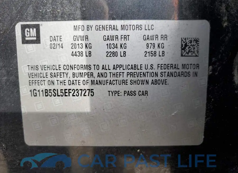 1G11B5SL5EF237275# 13