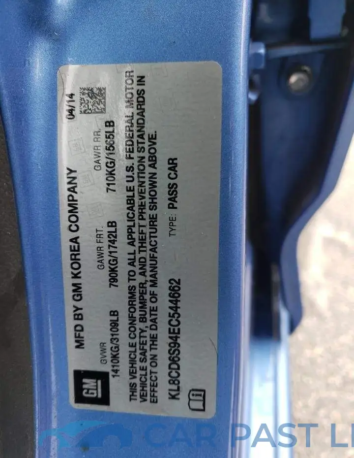 KL8CD6S94EC544662# 12