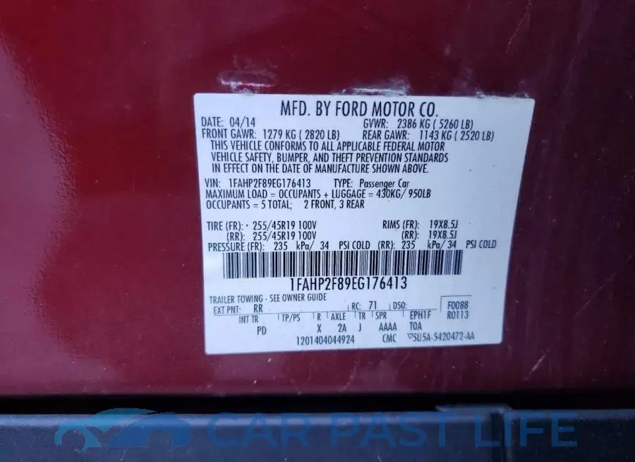 1FAHP2F89EG176413# 13